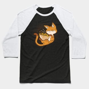 Kawaii Anime Cat Japanese Ramen noodles Baseball T-Shirt